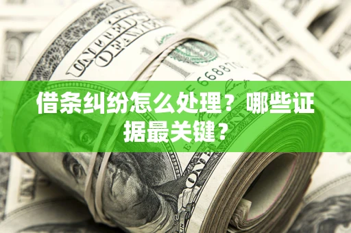 北京借条纠纷怎么处理？哪些证据最关键？