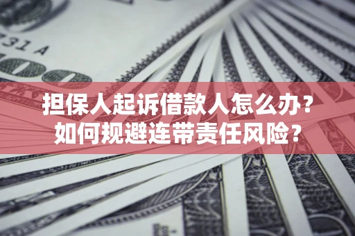 北京担保人起诉借款人怎么办？如何规避连带责任风险？