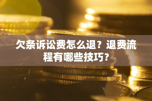 北京欠条诉讼费怎么退？退费流程有哪些技巧？