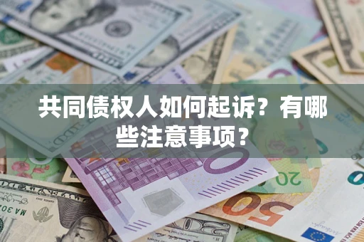 北京共同债权人如何起诉？有哪些注意事项？